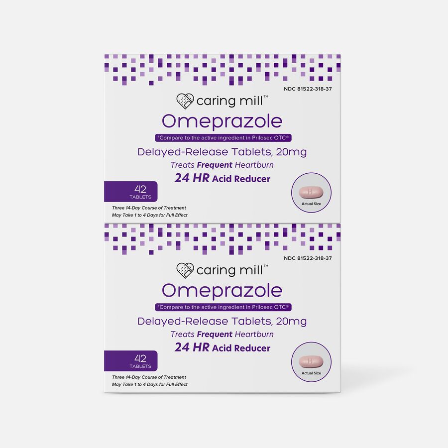 Caring Mill&trade; Omeprazole Delayed Release Tablets, 42 ct. (2-Pack), , large image number 0