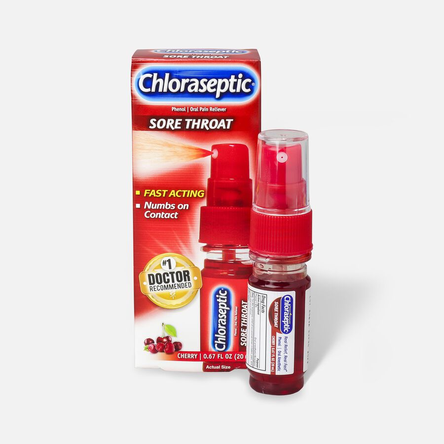 Chloraseptic, Cherry, Sore Throat Spray, .67 oz. Pocket Pump, , large image number 0