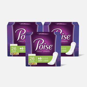 Poise Pantyliners Very Light Absorbency, Regular, 26 ct. (3-Pack)