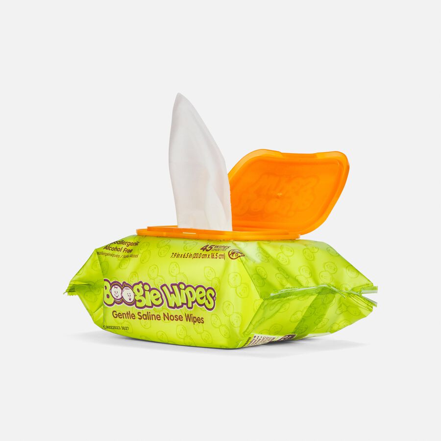 Boogie Wipes Saline Nose Wipes, Fresh Scent, 45 ct. (2-Pack), , large image number 1