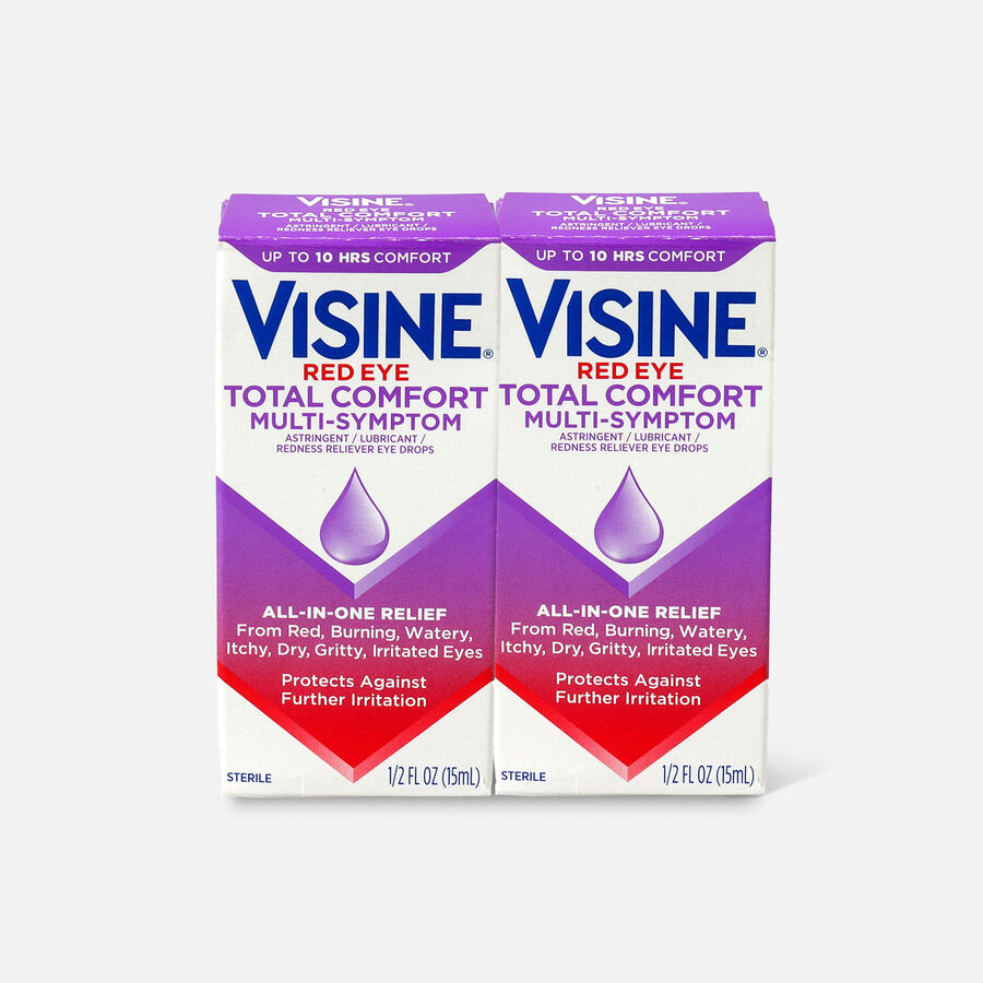 Visine Red Eye Total Comfort Multi-Symptom Eye Drops, .5 fl oz. (2-Pack), , large image number 0