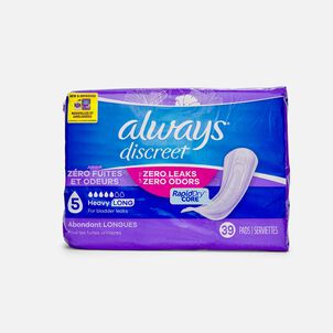 Always Discreet Heavy Incontinence Pads, Long, 39 ct.