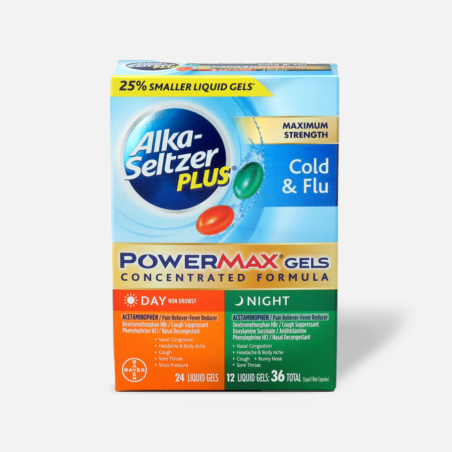 Alka-Seltzer Plus PowerMax Gels, Cold & Flu, Day & Night, , large image number 0