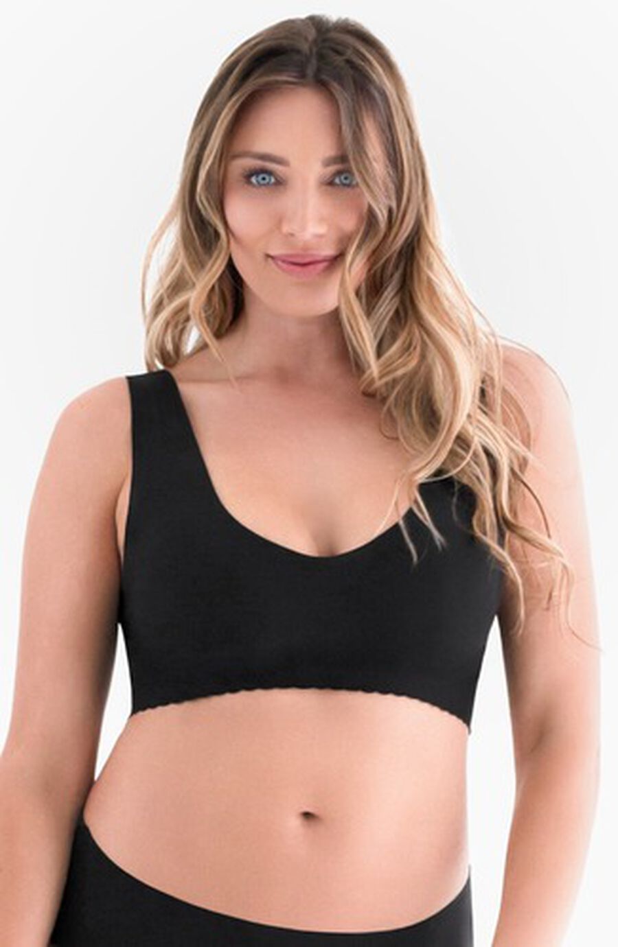 Belly Bandit Seamless Comfort Bra, V-Neck, Black, large image number 0