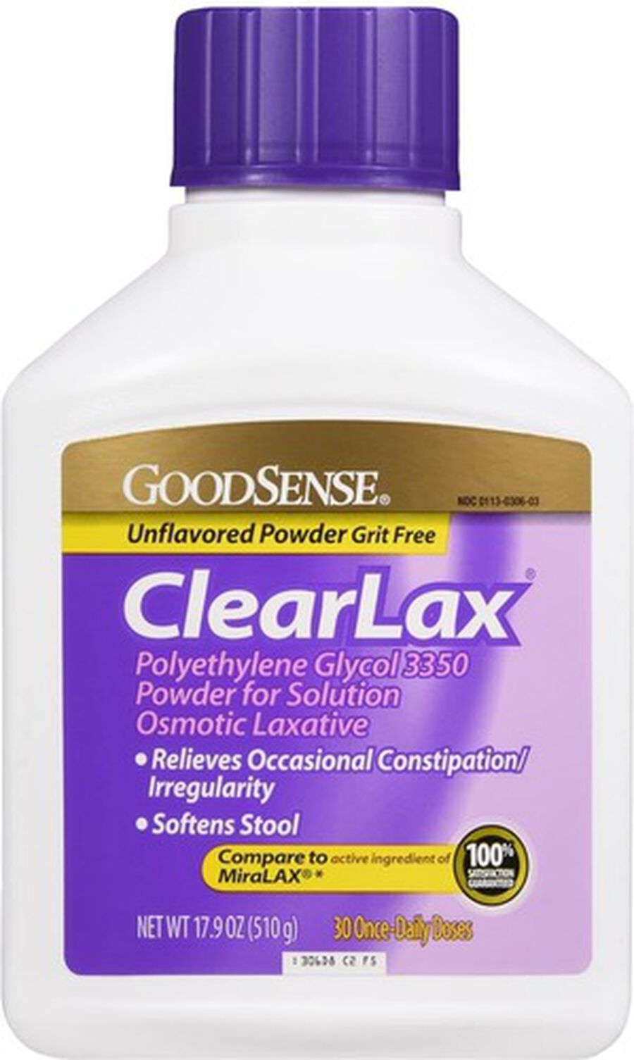 GoodSense® Clear Lax Polyethlene Glycol 3350 17g, 17.9 oz., , large image number 0