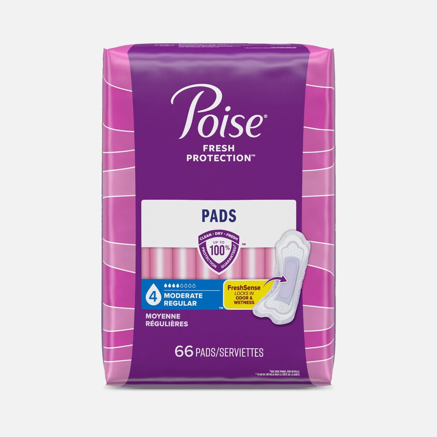 Poise Incontinence Pads, Moderate Regular, 66 ct., , large image number 0