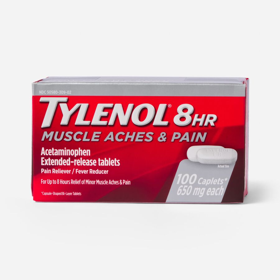 Tylenol 8 HR Muscle Aches and Pain Caplets, 100 ct., , large image number 1