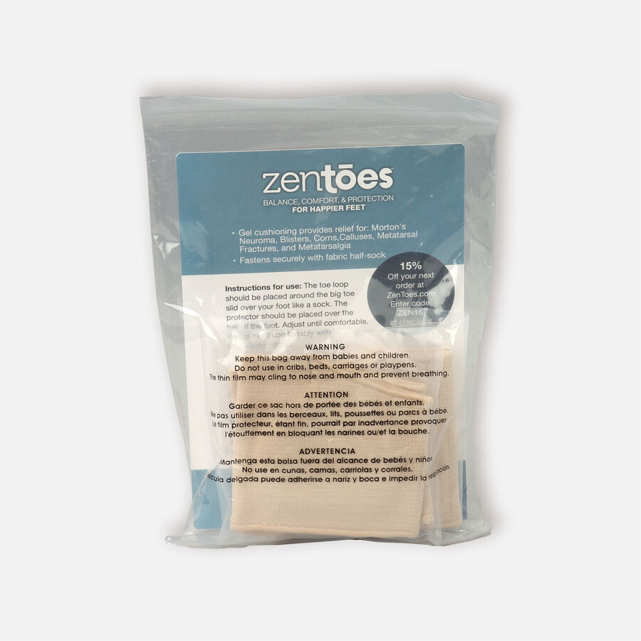 ZenToes Fabric Metatarsal Sleeve with Sole Cushion Gel Pads - 4-Pack, , large image number 1