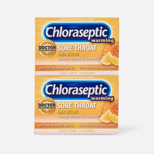 Chloraseptic, Honey Lemon, Warming Sore Throat Lozenges, 18 ct. (2-Pack)