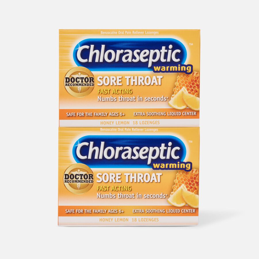 Chloraseptic, Honey Lemon, Warming Sore Throat Lozenges, 18 ct. (2-Pack), , large image number 0