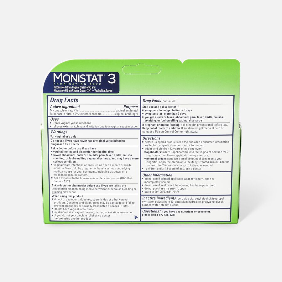 Monistat 3, Cure and Itch Relief, Prefilled Cream, , large image number 1