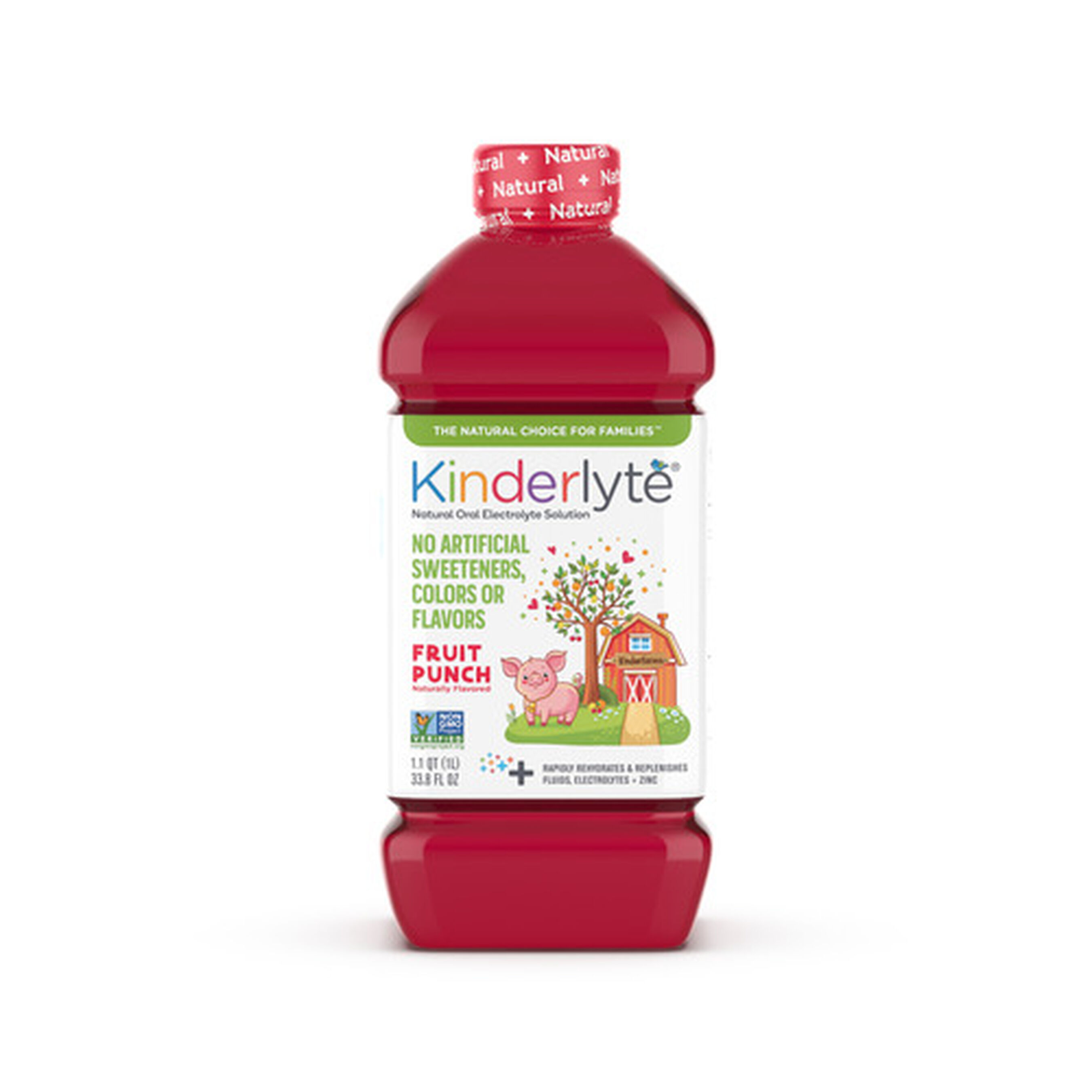 Kinderlyte Natural Oral Electrolyte Solution, Liquid, 33.8 fl. oz.