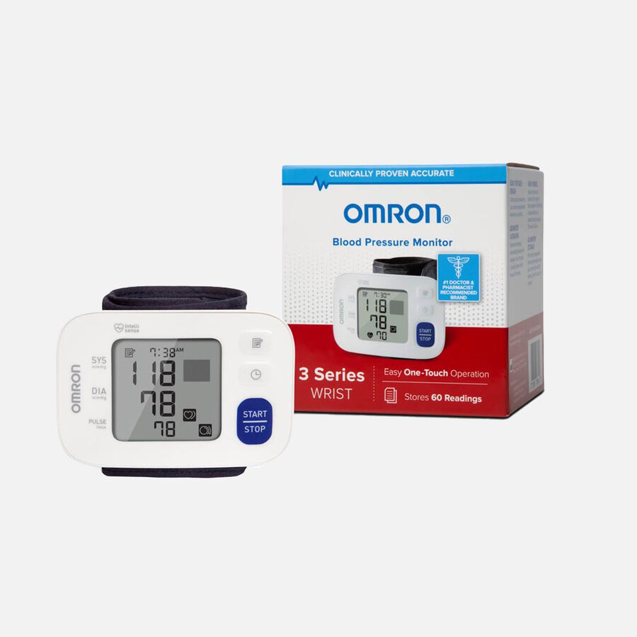 OMRON 3 Series Wrist Blood Pressure Monitor (BP6100); 60-Reading Memory with Irregular Heartbeat Detection, , large image number 1