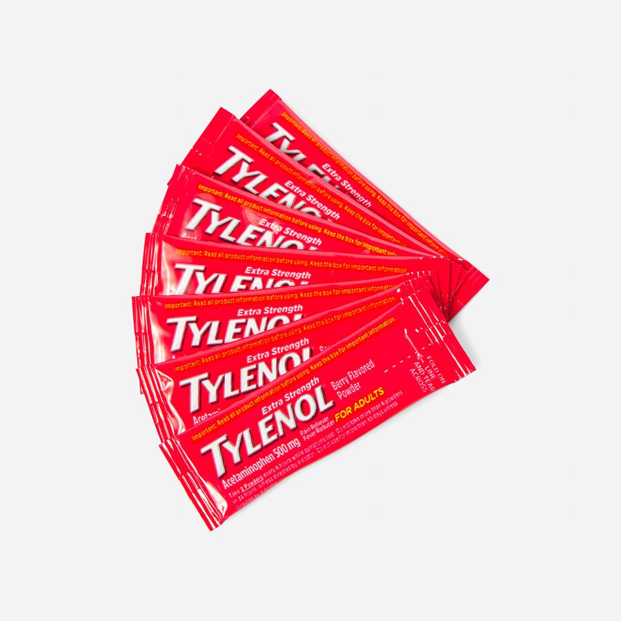 Tylenol Pain and Fever Powder Packs for Adults, Berry Flavor, 32 ct., , large image number 1