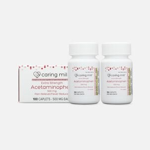 Caring Mill™  Acetaminophen Adult Pain Reliever/Fever Reducer Extra Strength Caplets, 100 ct. (Pack of 2)