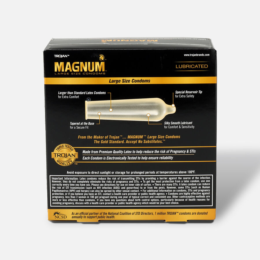 Trojan Magnum Lubricated Latex Condoms, Large Size, 36 ct., , large image number 1