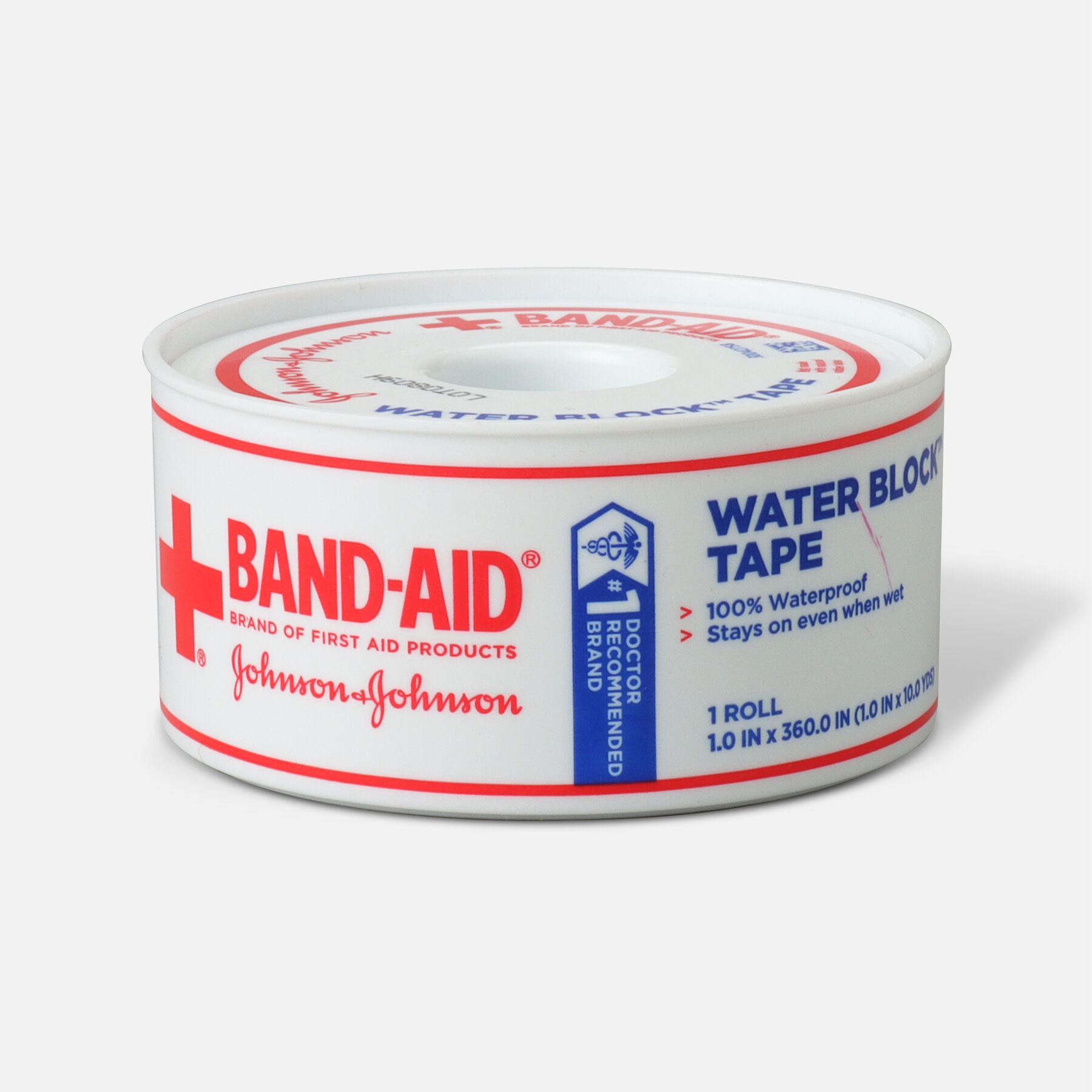 BandAid First Aid Water Block Tape, 1 in x 10 yd 1ct