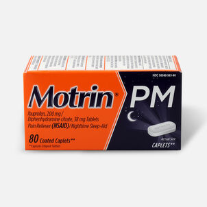 Motrin PM Pain Reliever/Nighttime Sleep-Aid Coated Caplets, 80 ct.