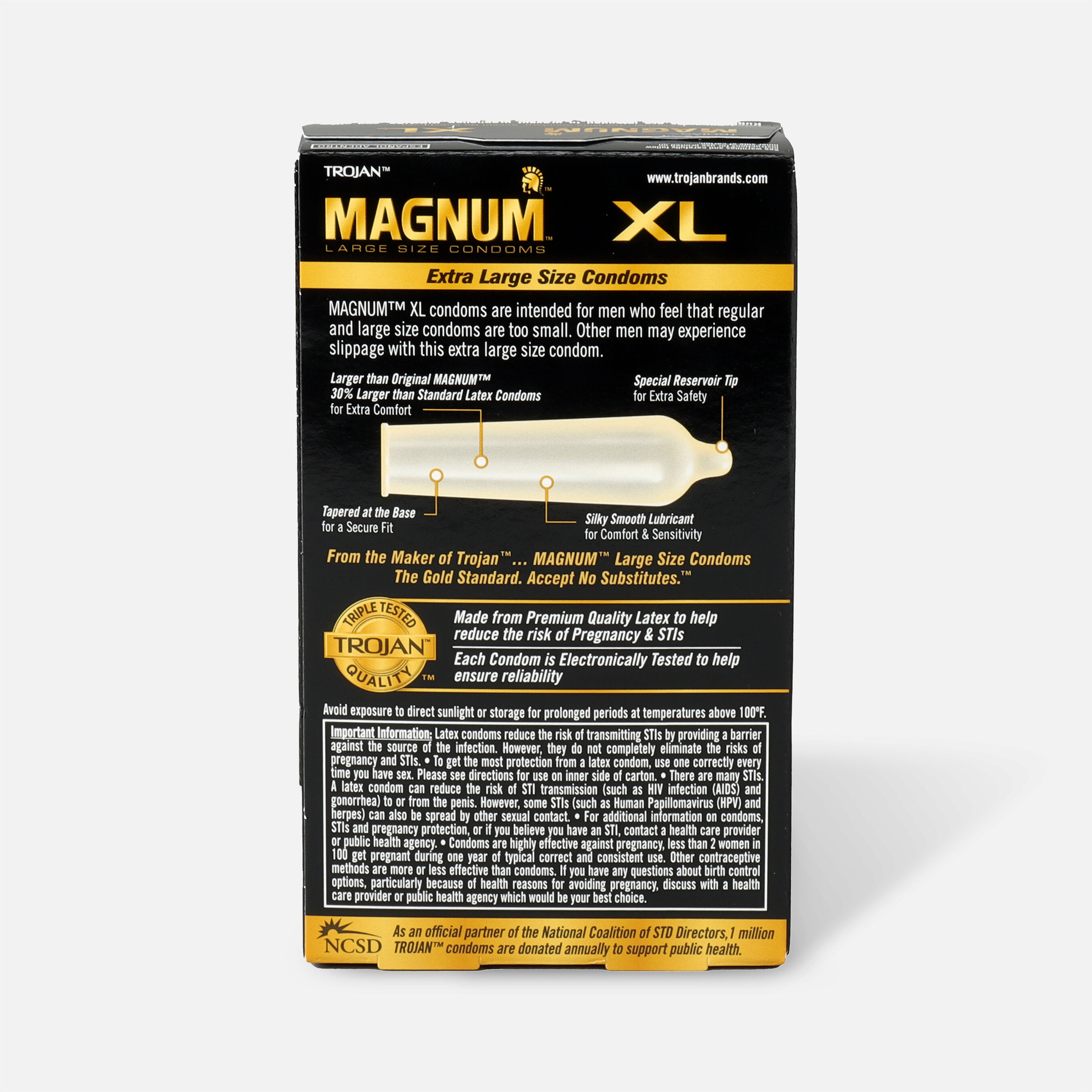 Trojan Lubricated Latex Condoms, Magnum XL, Extra Large 12 ea