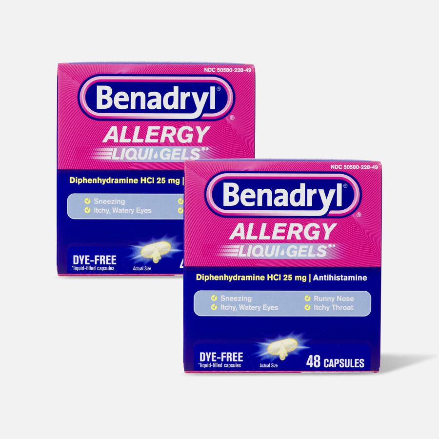 Benadryl Allergy Relief Liqui-Gels, 48 ct. (2-Pack), , large image number 0