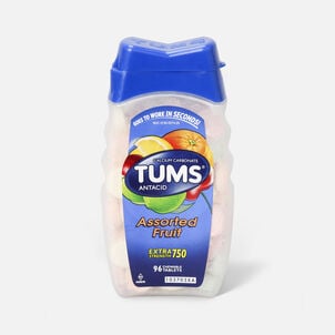 TUMS Extra Strength Assorted Fruit Antacid Chewable Tablets for Heartburn Relief, 96 ct.