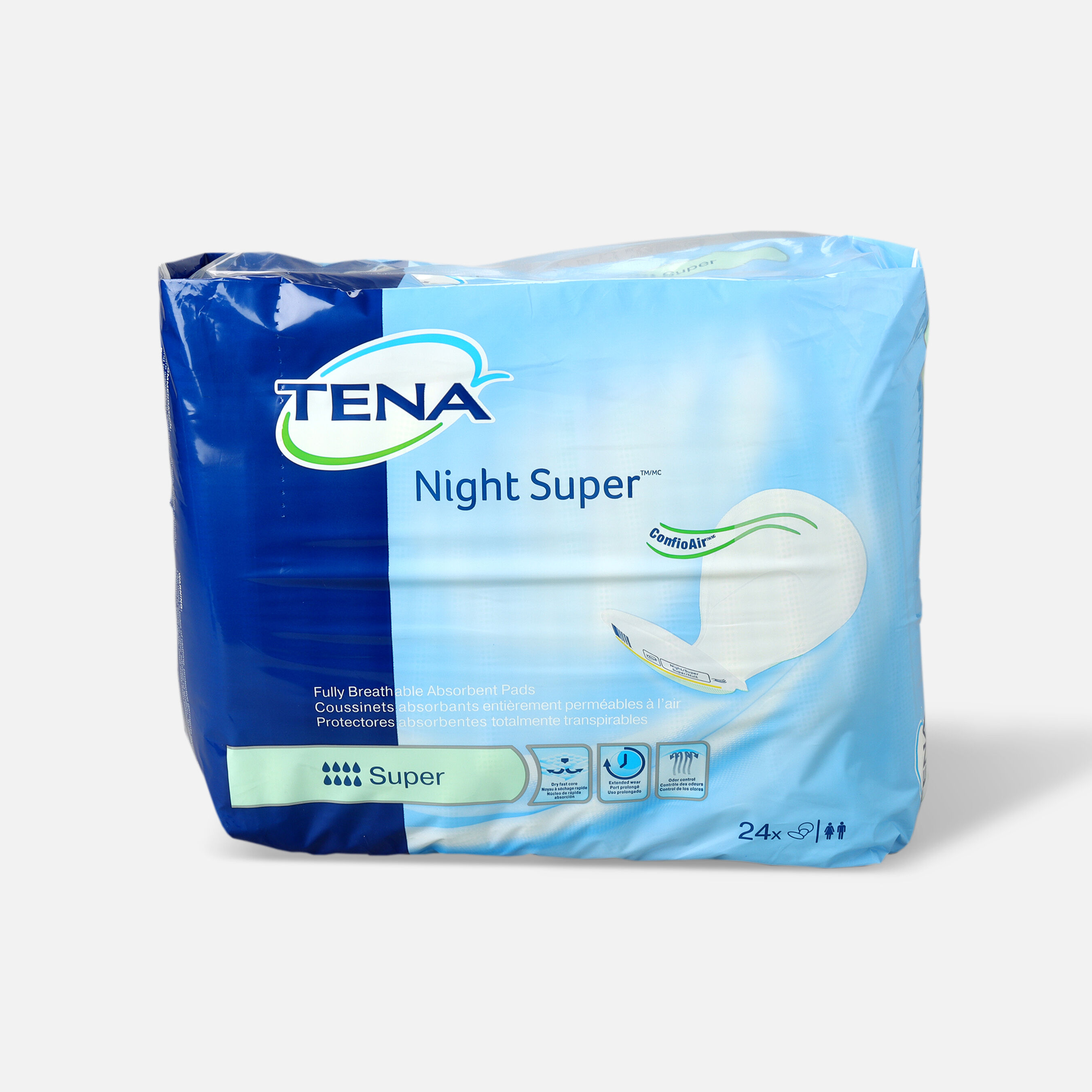 Tena Super Absorbency Night Pads, 24 ea
