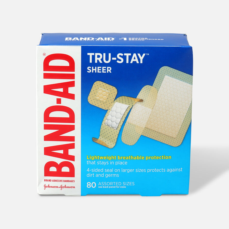 Band-Aid Sheer Adhesive Bandages, Assorted, 80 ct., , large image number 0