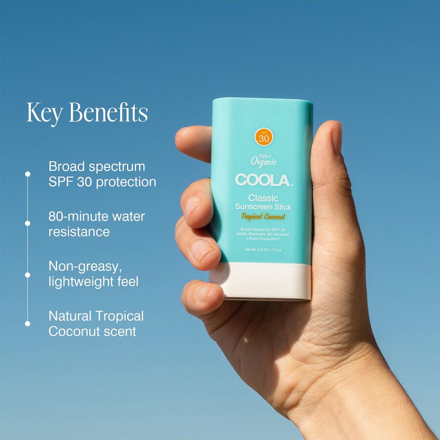 COOLA Classic Organic Sunscreen Face & Body Stick SPF 30 Tropical Coconut, , large image number 3