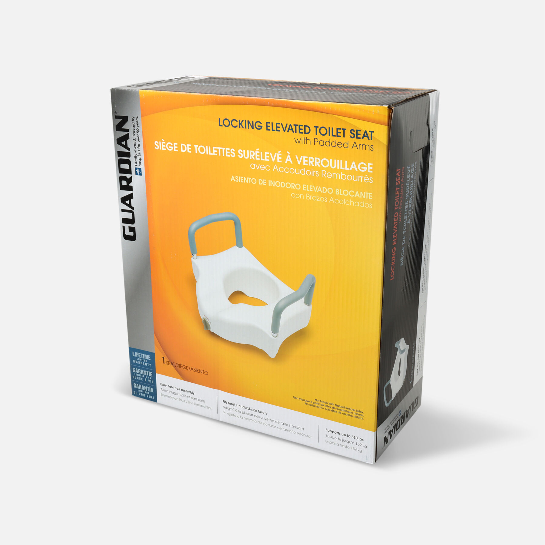 Guardian Locking Raised Toilet Seat with Arms