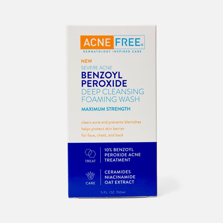 AcneFree Severe Acne Benzoyl Peroxide Deep Cleansing Foaming Wash, 5 fl oz., , large image number 0
