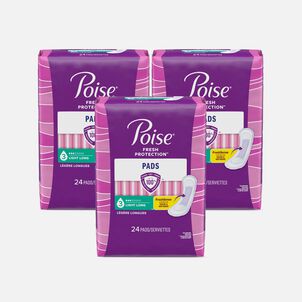 Poise Incontinence Pads, Light Long, 24 ct. (3-Pack)