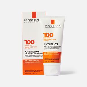 La Roche-Posay Anthelios Melt-In Milk Sunscreen for Face & Body SPF 100, 3 fl oz.
