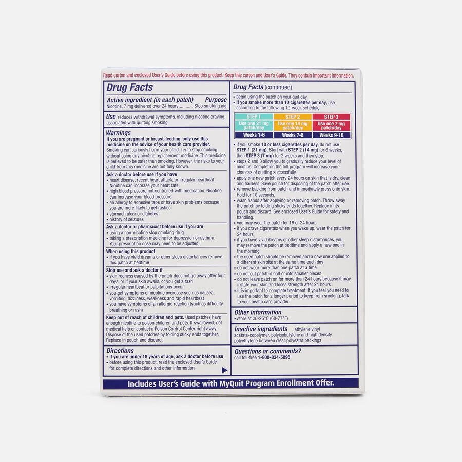 NicoDerm CQ Step 3 Clear Nicotine Patches, 7mg, 14 ct., , large image number 1
