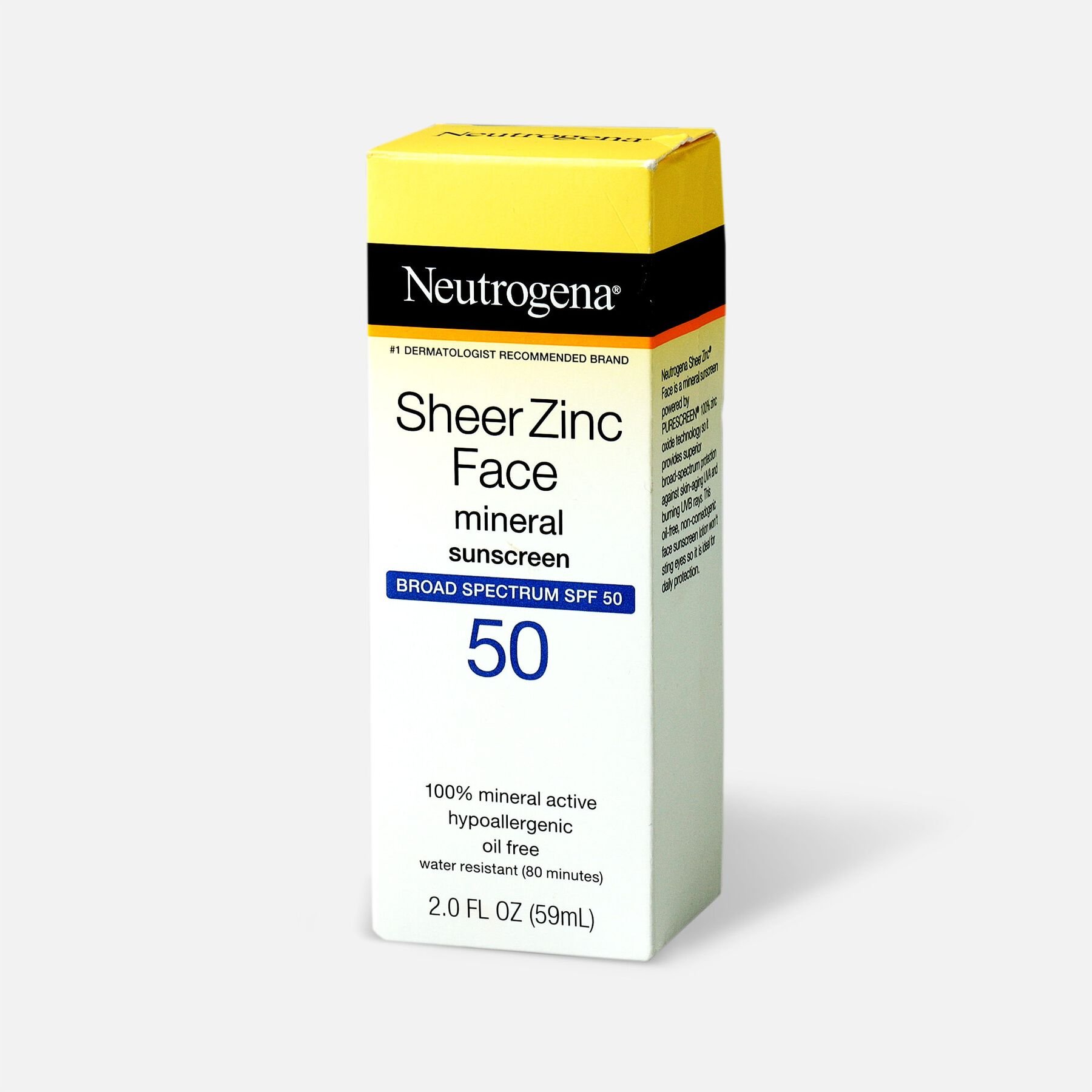 NEUTROGENA SHEER ZINC™ Face DryTouch Sunscreen Broad Spectrum SPF 50