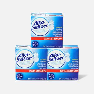 Alka-Seltzer Effervescent Tablets, Extra Strength, 24 ct. (3-Pack)