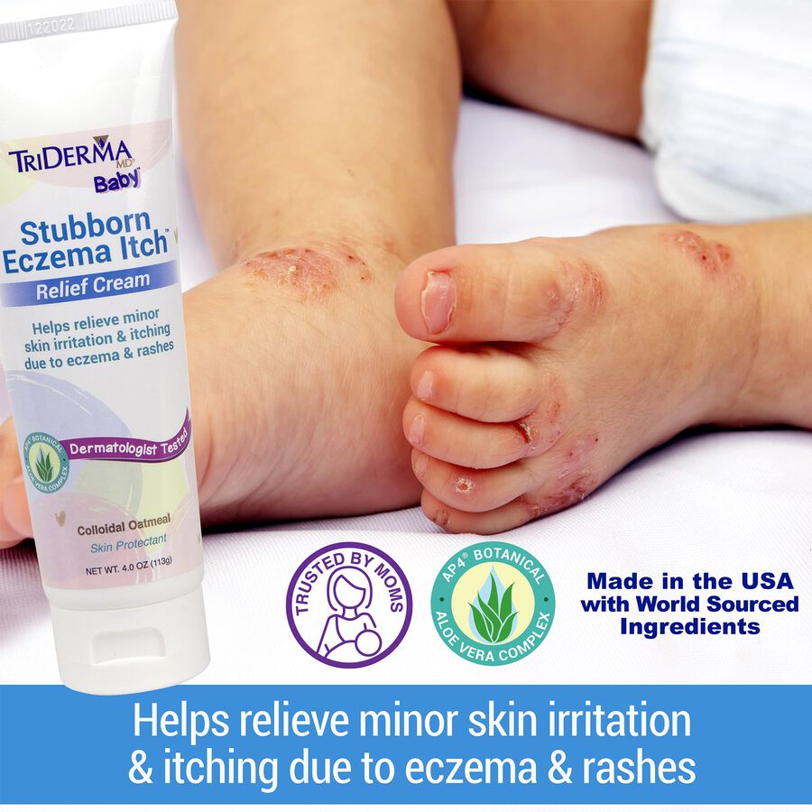 TriDerma Baby, Stubborn Eczema Itch™ Relief Cream, 4 oz. Tube, , large image number 6