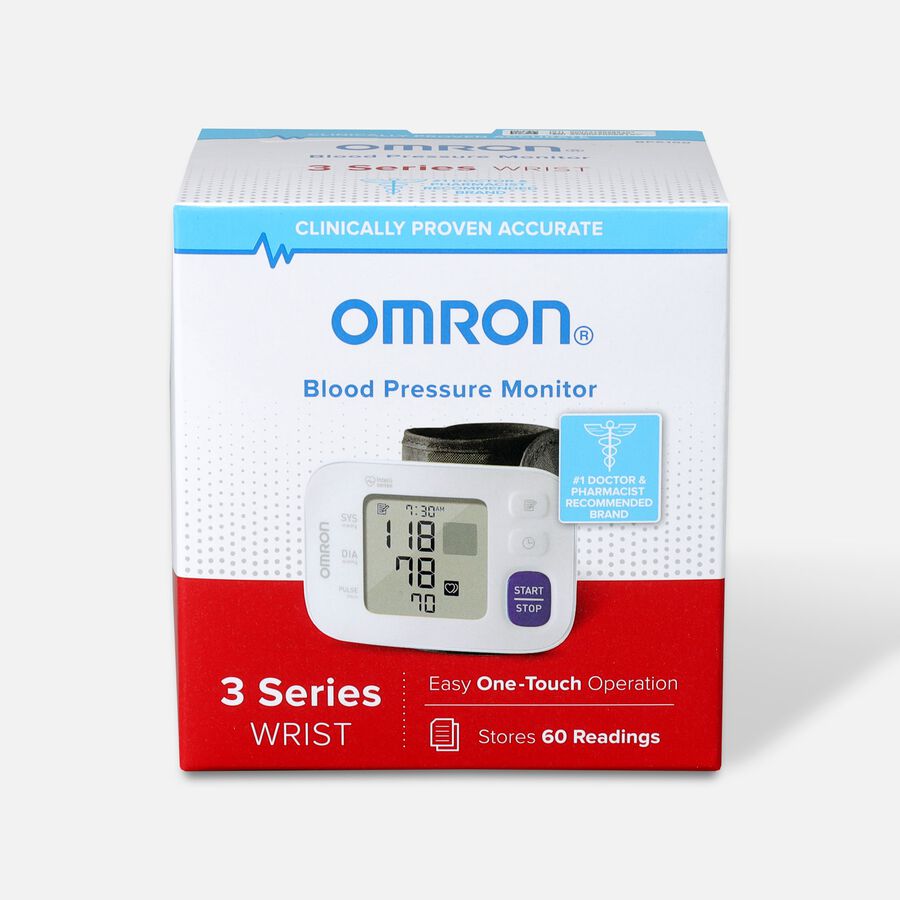 OMRON 3 Series Wrist Blood Pressure Monitor (BP6100); 60-Reading Memory with Irregular Heartbeat Detection, , large image number 0
