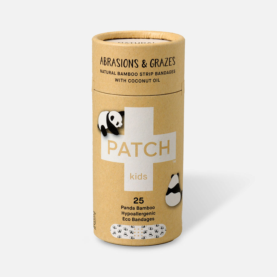 PATCH Kids Organic Bamboo Adhesive Strip Bandages with Coconut Oil, Panda Print - 25 ct., , large image number 0