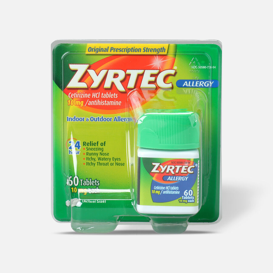 Zyrtec Indoor & Outdoor Allergy Relief Tablets, 10 mg, 60 ct., , large image number 0