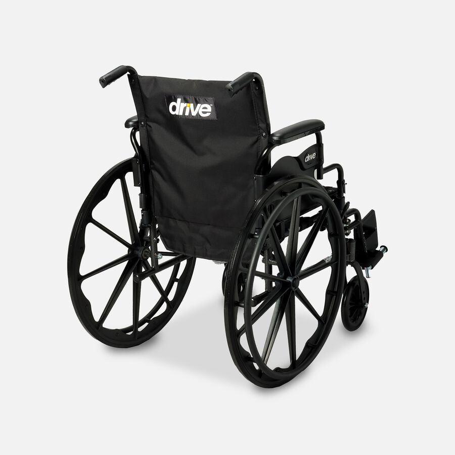 Drive Cruiser III Lightweight Wheelchair, Swing Away Footrests, 18", Black, , large image number 1