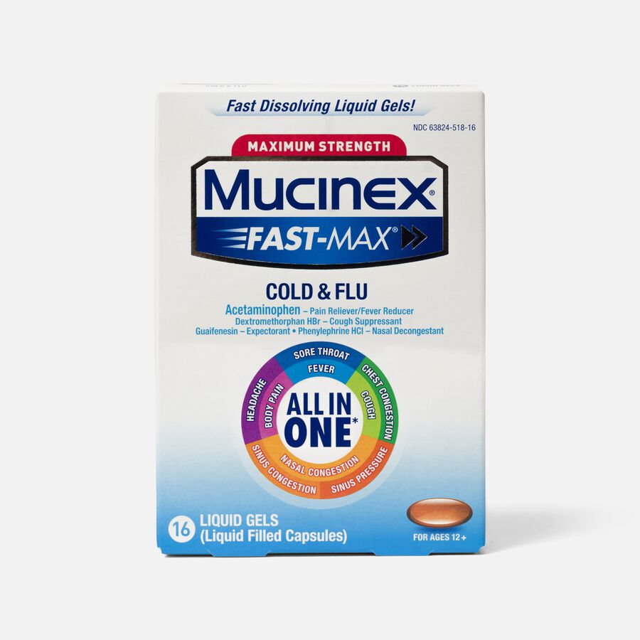 Mucinex Fast-Max Adult Liquid Cold and Flu 6 oz., , large image number 2