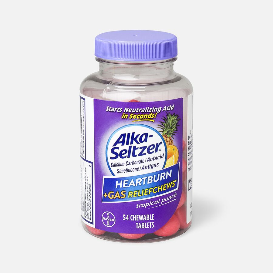 Alka-Seltzer Relief Chews Heartburn + Gas Tropical Punch, , large image number 1