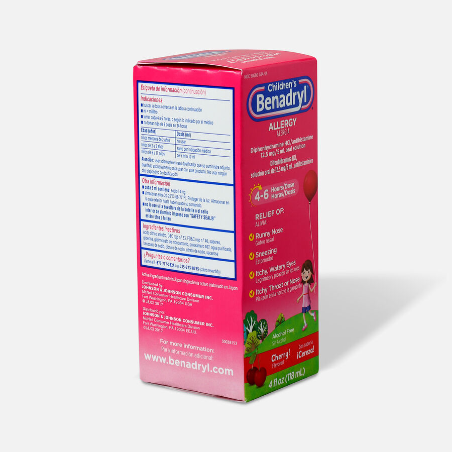 Children's Benadryl Cherry flavored Allergy 4 fl oz., , large image number 2