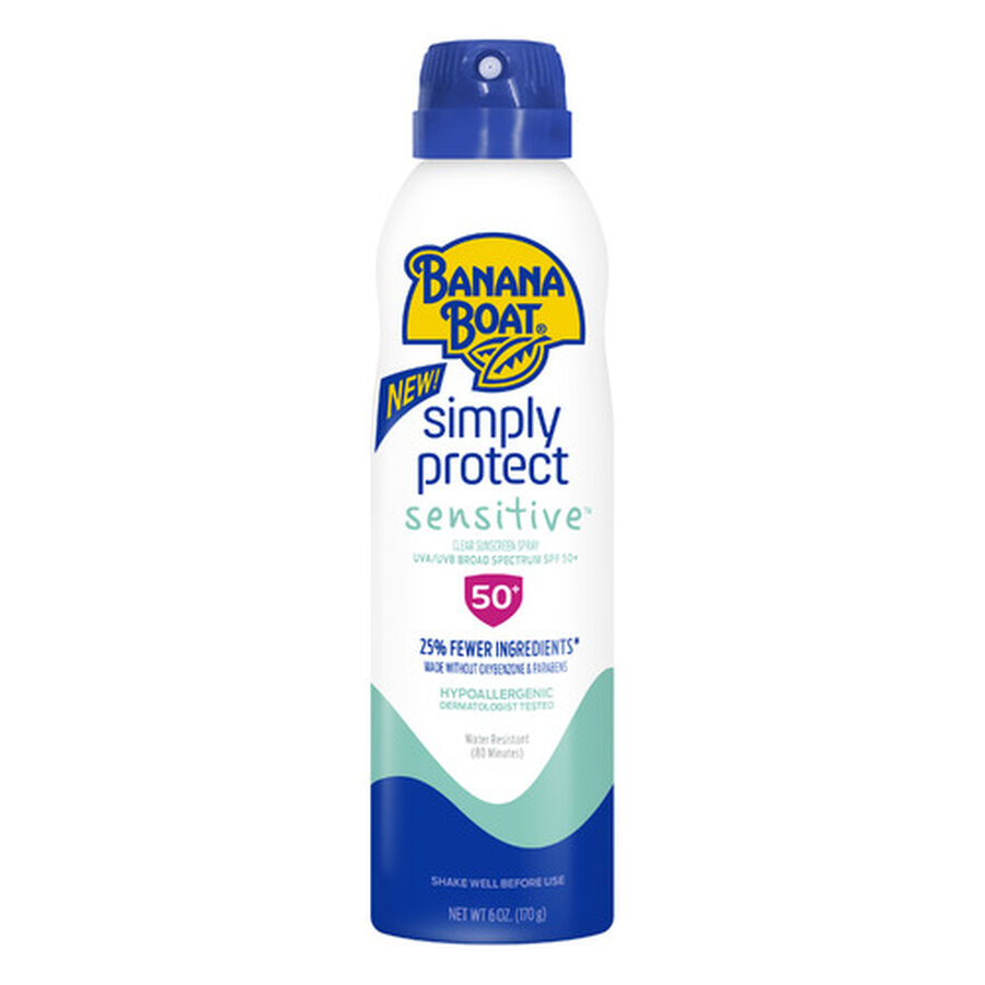 Banana Boat Simply Protect Sensitive Sunscreen Spray, SPF 50+, 6 oz., , large image number 0