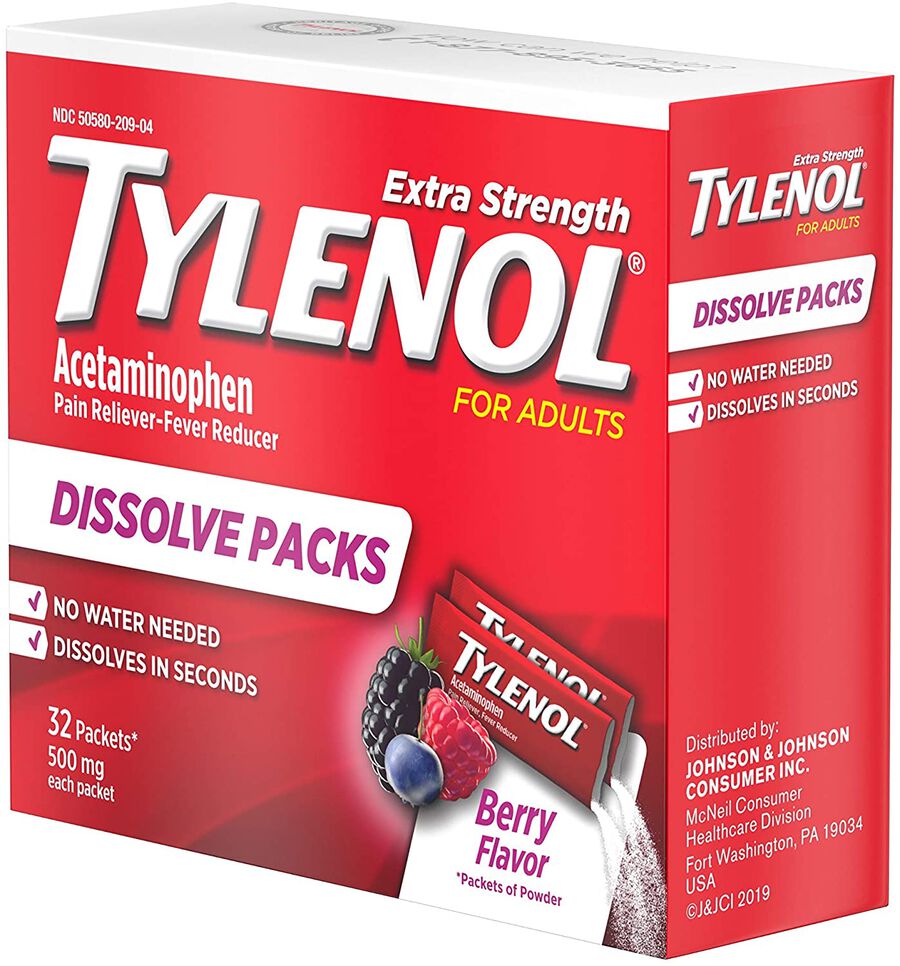 Tylenol Pain and Fever Powder Packs for Adults, Berry Flavor, 32 ct., , large image number 6