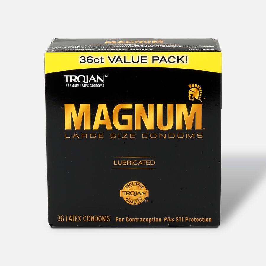Trojan Magnum Lubricated Latex Condoms, Large Size, 36 ct., , large image number 0