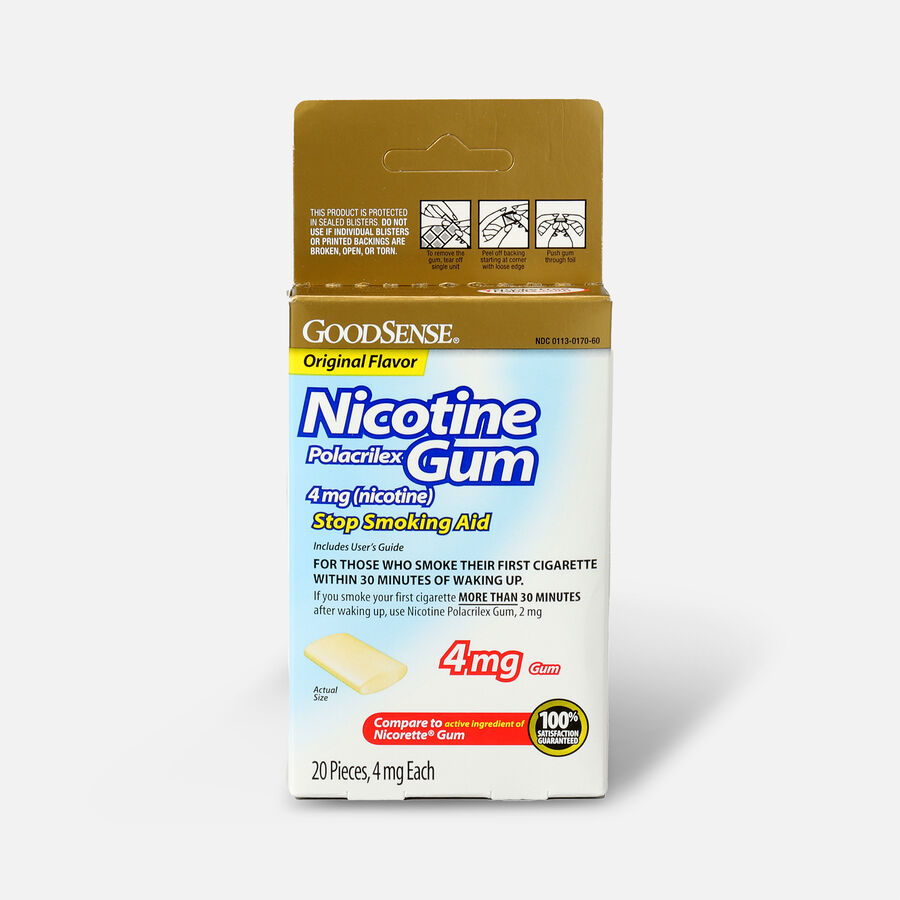 GoodSense® Nicotine Polacrilex Gum 4 mg Original Uncoated, , large image number 0