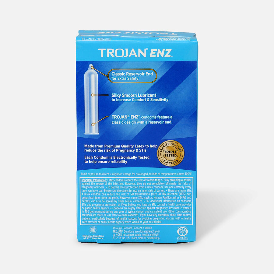 Trojan-Enz Premium Lubricant Latex Condoms, 12 ct., , large image number 1