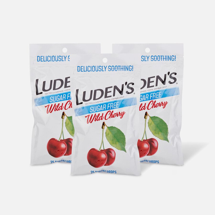 Luden's Wild Cherry Sugar Free Throat Drops, 25 ct. (3-Pack), , large image number 0