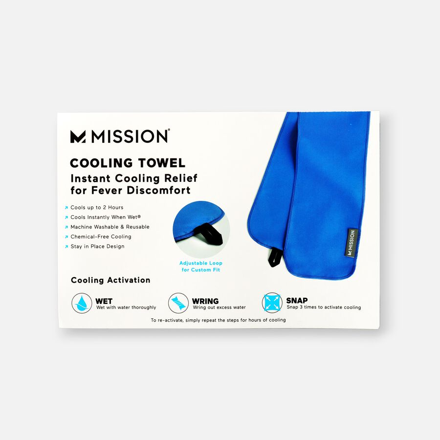 Mission Fever Relief Cooling Towel, Electric Blue Lemonade, , large image number 0